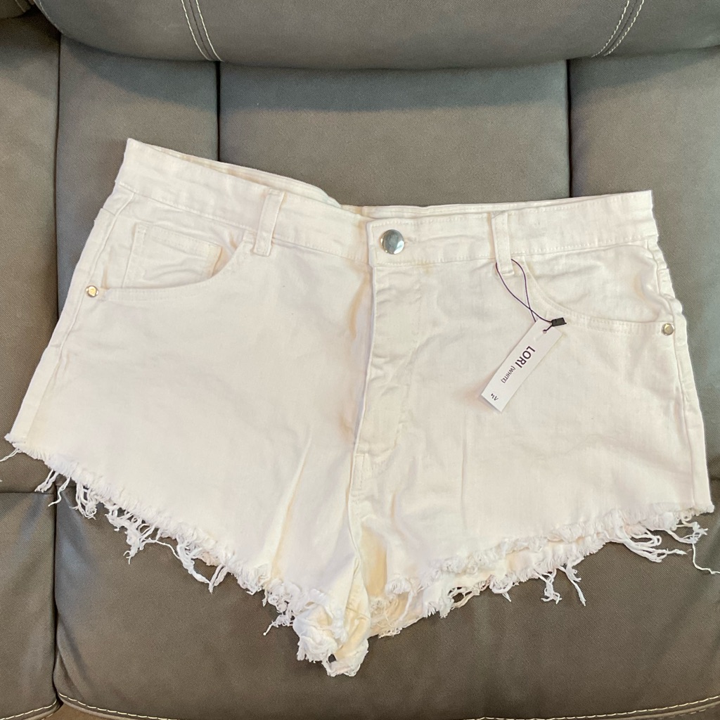 New Vintage Size 14 White Cutoff Short Shorts Lori